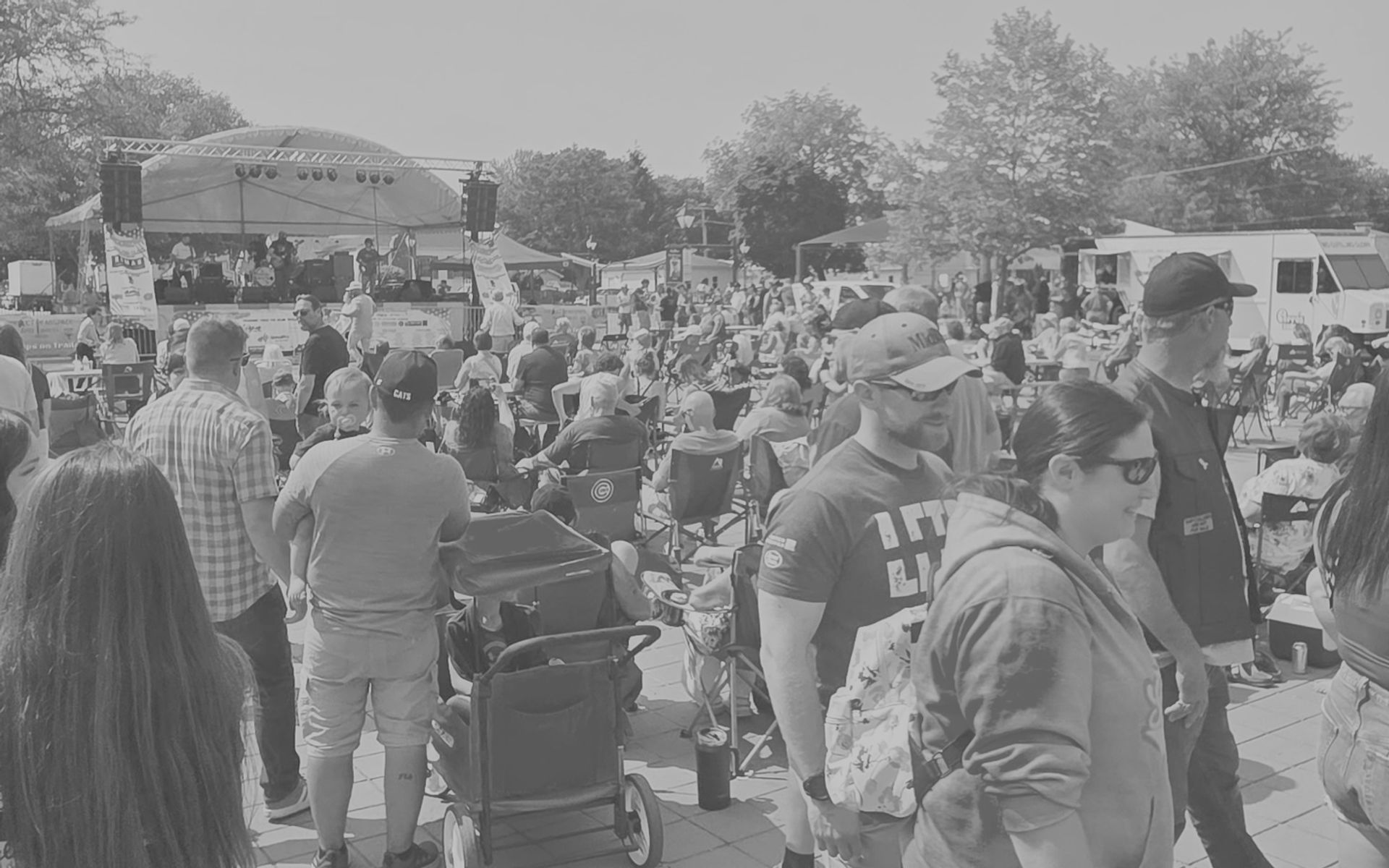 HHH Festival scene with food trucks and music stage